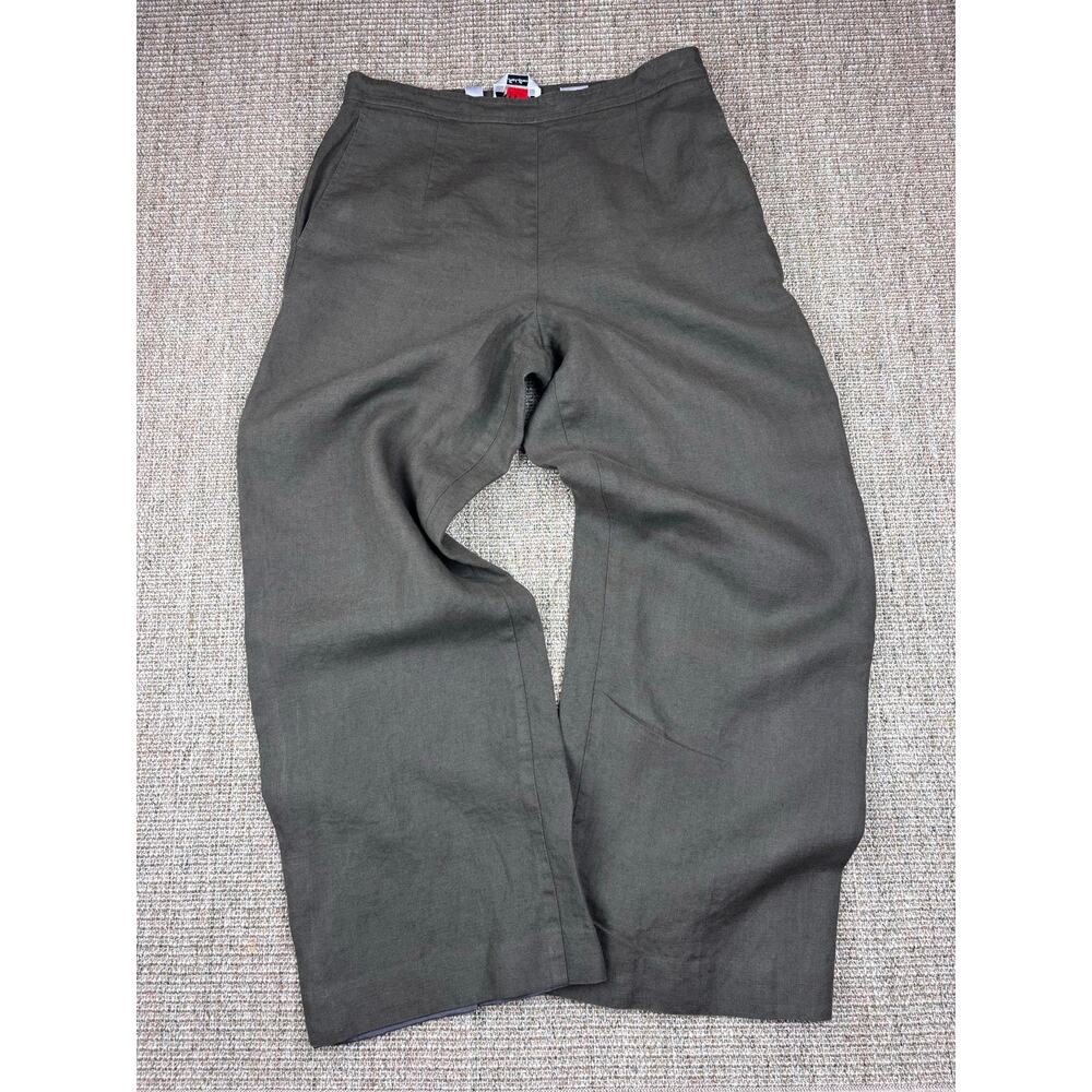 🌿 Vintage Talbots Petites Linen Trousers | Size 10P | Olive Taupe